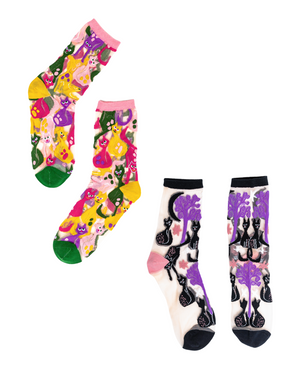 sock candy cat lovers bundle cute sheer cat socks for women